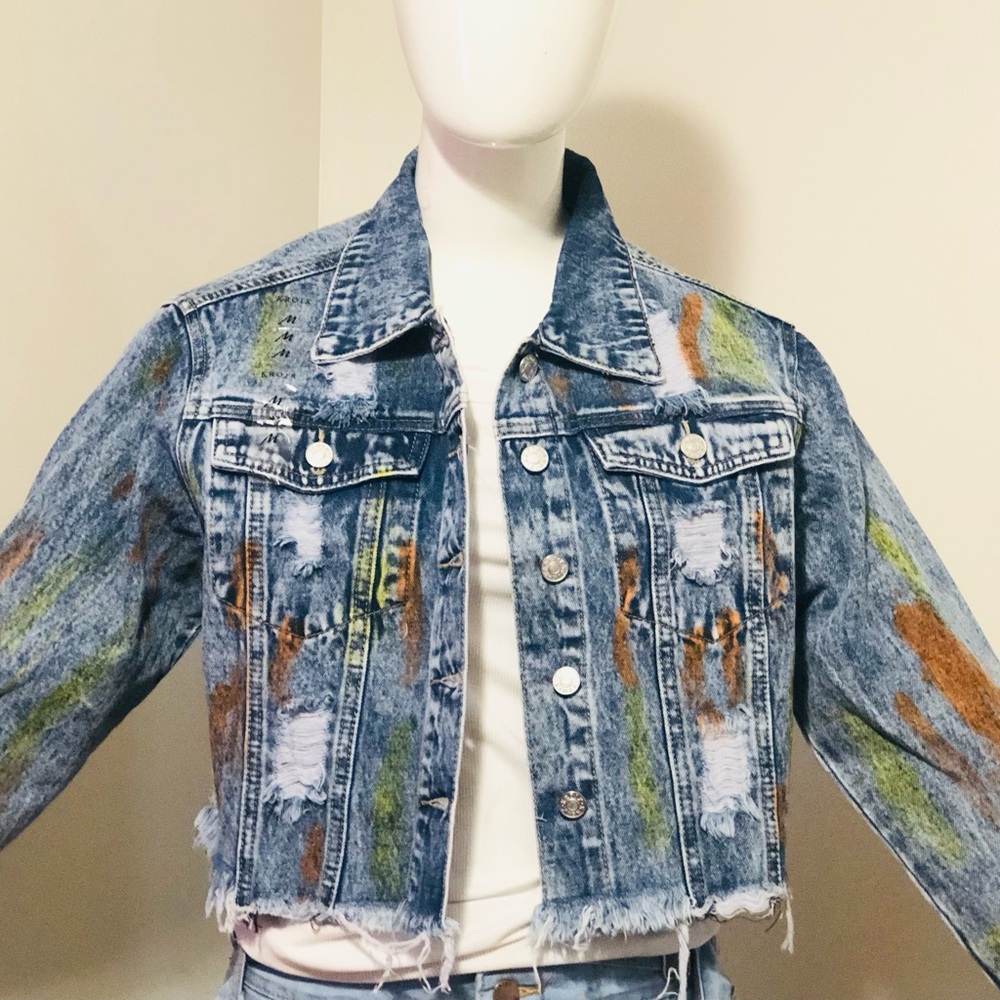 NWT Denim Crop Jacket
